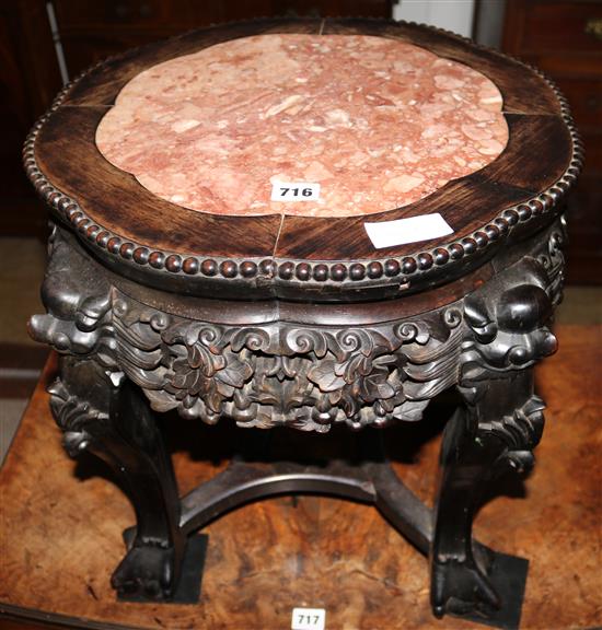 Chinese hardwood jardiniere stand